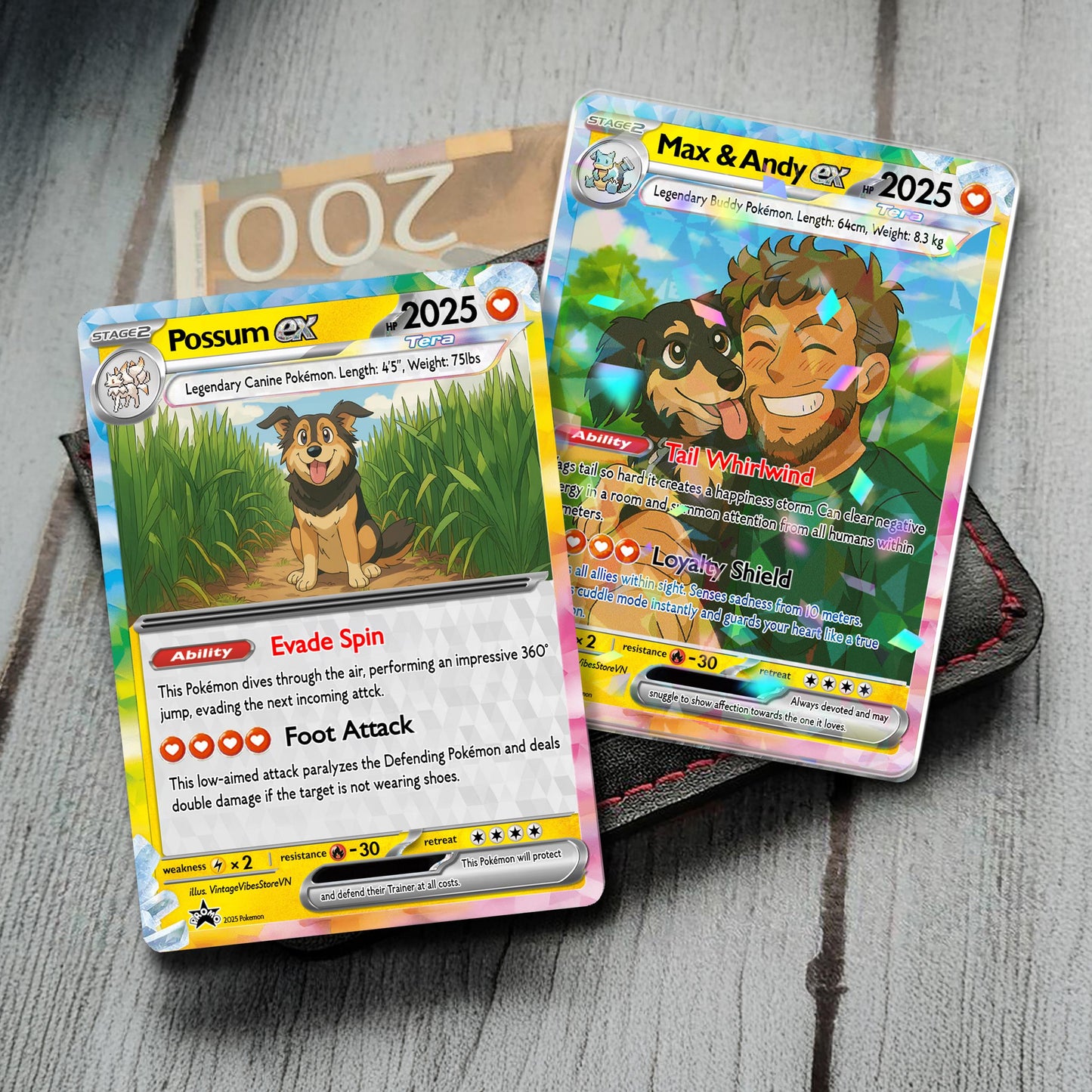 Custom Pet Pokemon Card | Personalized Dog Cat Portrait, Anime Style Card, Pet memorial, Pet Gift, Dog Gift, Cat Gift, Pet Lover Gift